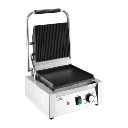Essentials Single Cast Iron Plate Contact Grill (Ribbed/Flat) - 1.8kW Essentials Single Cast Iron Plate Contact Grill (Ribbed/Flat) - 1.8kW